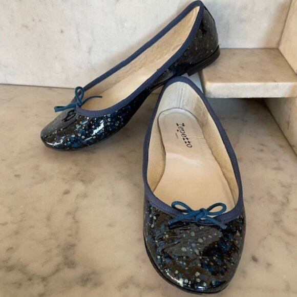 REPETTO PARIS Cendrillon AD Blue Ballet Flats Navy Tattoo 38 - Picture 3 of 17